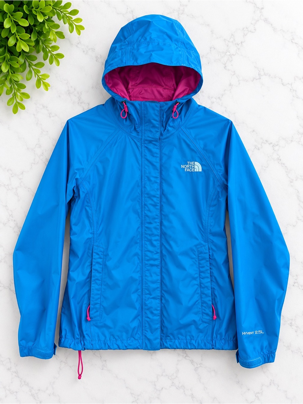 The North Face HyVent 2.5L Women’s Rain Jacket Blue Pink - Small